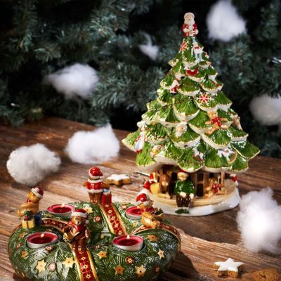 Статуэтка музыкальная подсвечник ВиллеройБох Toys Delight Новогодняя ель 30 см фарфор Германия
