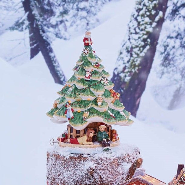 Статуэтка музыкальная подсвечник ВиллеройБох Toys Delight Новогодняя ель 30 см фарфор Германия