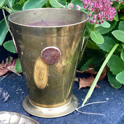 Кашпо с монетами большое, латунь