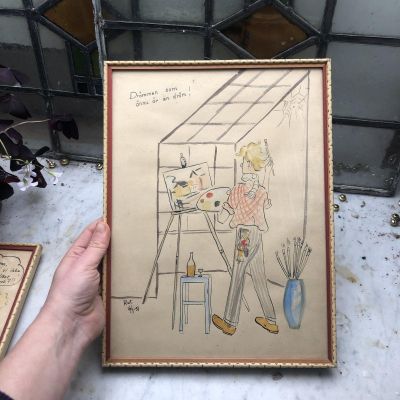 Картина 25х34 см в деревянной раме под стеклом