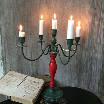 Канделябр большой зелено-красный