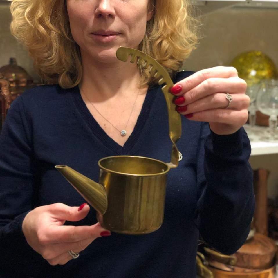 Лейка с ручкой для подвешивания, латунь