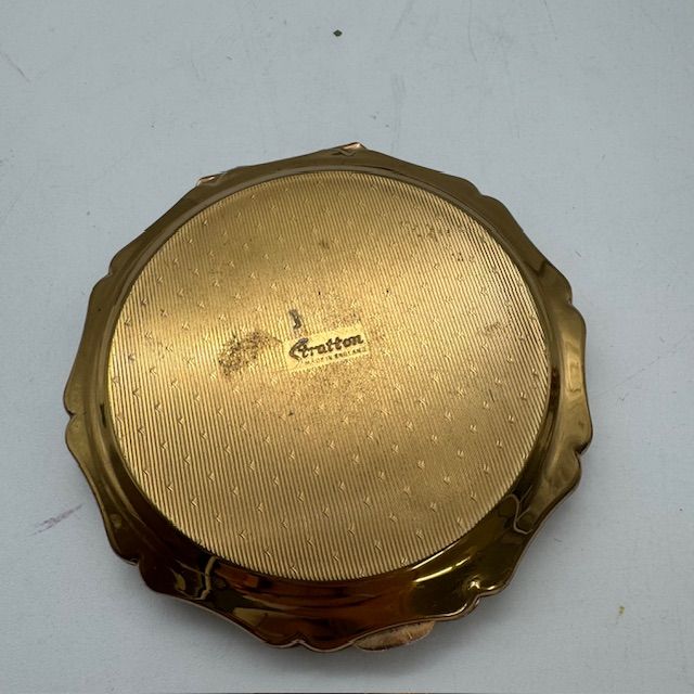 Пудреница Stratton с эмалью цвета морской волны 9 см Англия