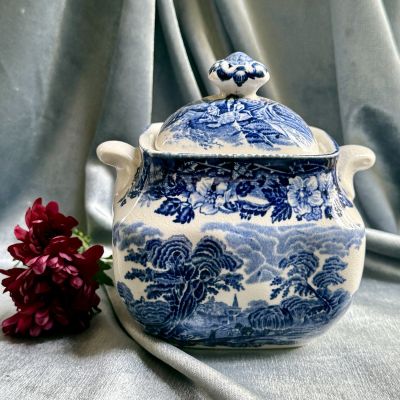 Сахарница Enoch Wedgwood Woodland 12 см синяя Англия