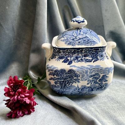 Сахарница Enoch Wedgwood Woodland 12 см синяя Англия