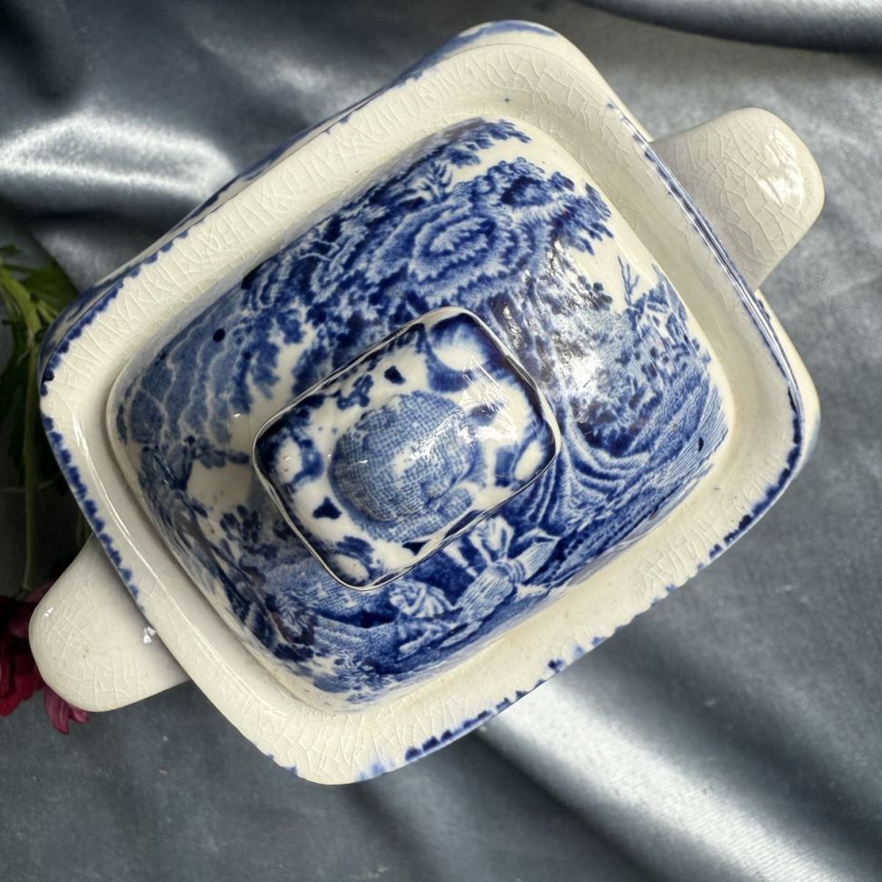 Сахарница Enoch Wedgwood Woodland 12 см синяя Англия