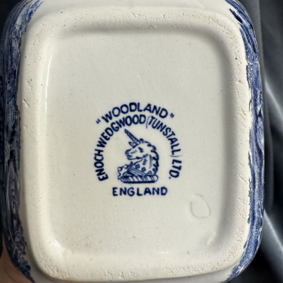 Сахарница Enoch Wedgwood Woodland 12 см синяя Англия