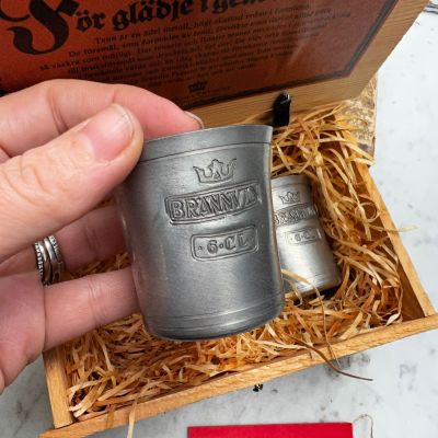 Стакан оловянный 75 мл Scandia Tenn подарочный набор 2 шт.