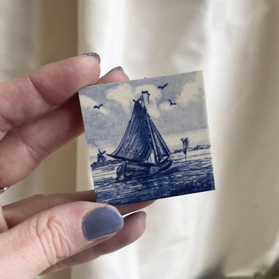 Плитка декоративная 5х5 см Корабль Delft