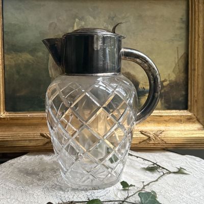 Кувшин с колбой для льда 3 л хрусталь серебрение Франция
