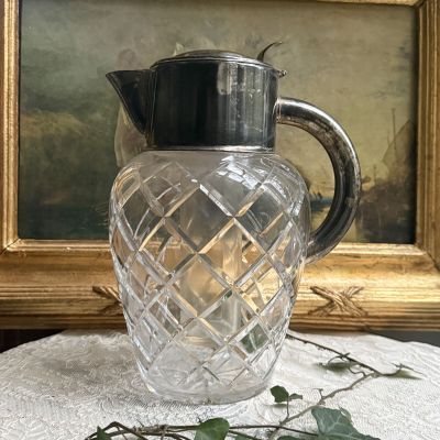 Кувшин с колбой для льда 3 л хрусталь серебрение Франция
