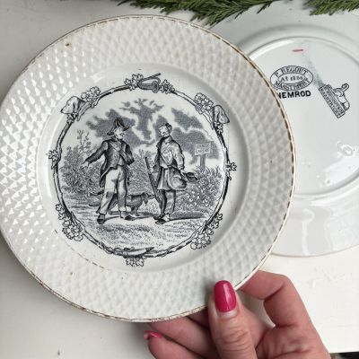 Тарелка говорящая P. Regout Maastricht 18 см Голландия середина 19 в.
