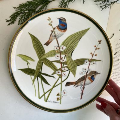 Тарелка Franklin Porcelain Wedgwood Songbirds of the World Bluethroat 1977 г 28 см