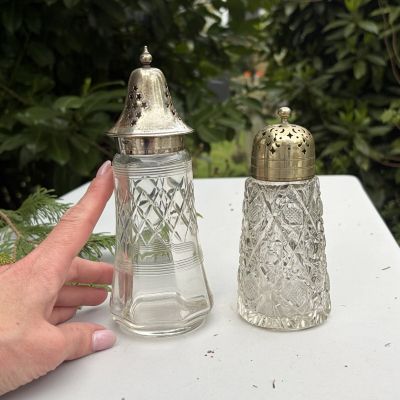 Сифтер 18 см мельхиор серебрение хрусталь   