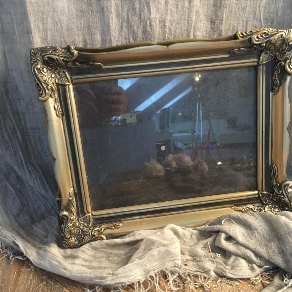 Старинная рама дерево и стекло Швеция