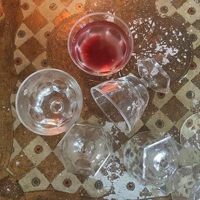 Рюмка на низкой ножке стекло уценка