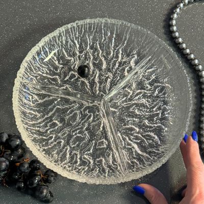 Менажница 24 см хрусталь Швеция льдинка