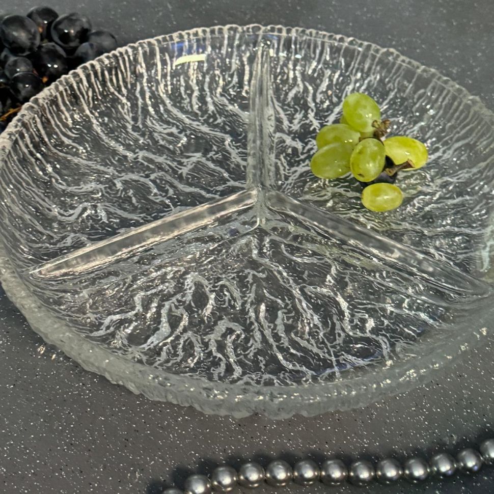 Менажница 24 см хрусталь Швеция льдинка