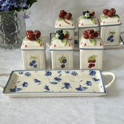 Джемницы на подносе набор 4 предмета ВиллеройБох Cottage Charm Германия  