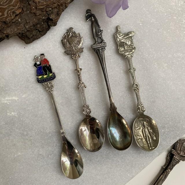 Ложка с навершием Люди, набор 4 шт. мельхиор-серебрение