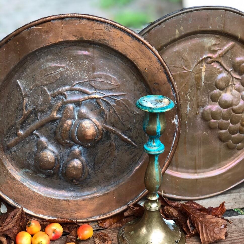 Панно подвесное 29,5 см Виноград медь