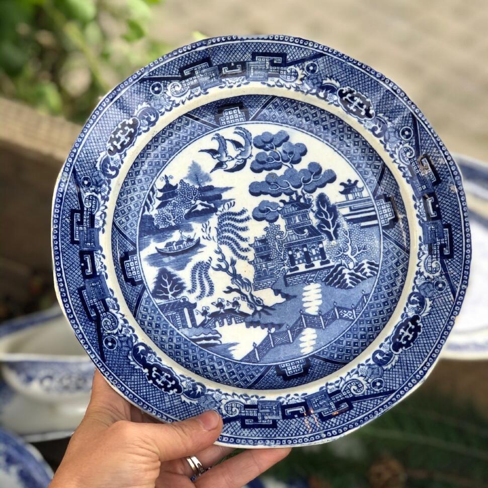 Тарелка 24 см Staffordshire H.N.&A. Англия willow