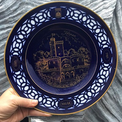 Тарелка кобальт декоративная Helsingborg Karnan