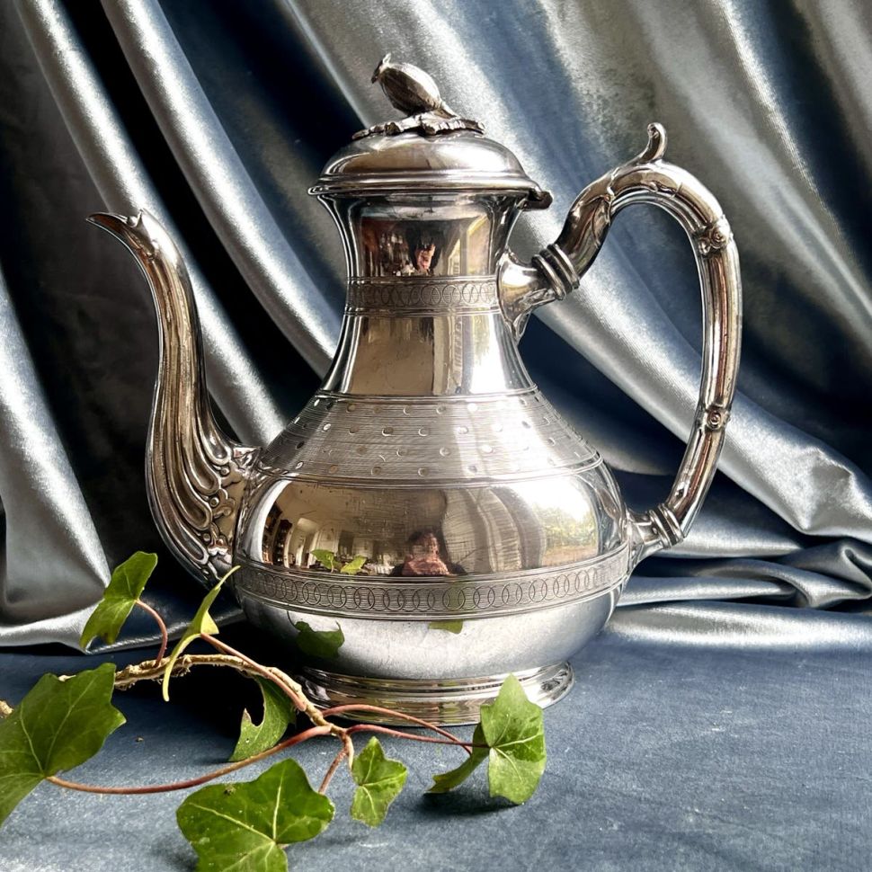 Чайник кофейник 1 л серебрение