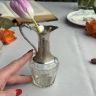 Кувшин ваза мини 13 см хрустальное стекло мельхиор