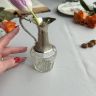 Кувшин ваза мини 13 см хрустальное стекло мельхиор