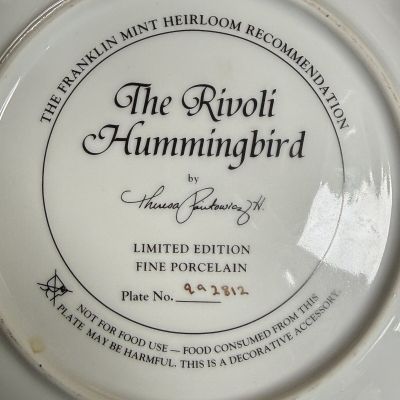 Тарелка Franklin Mint Royal Doulton Колибри 21 см фарфор Англия