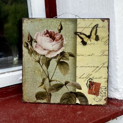 Табличка жестяная Роза 24х24 см