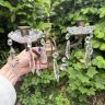 Подсвечник настенный на 2 свечи 22 см латунь хрусталь 