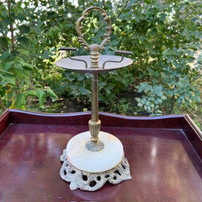 Пепельница напольная 35 см латунь мрамор