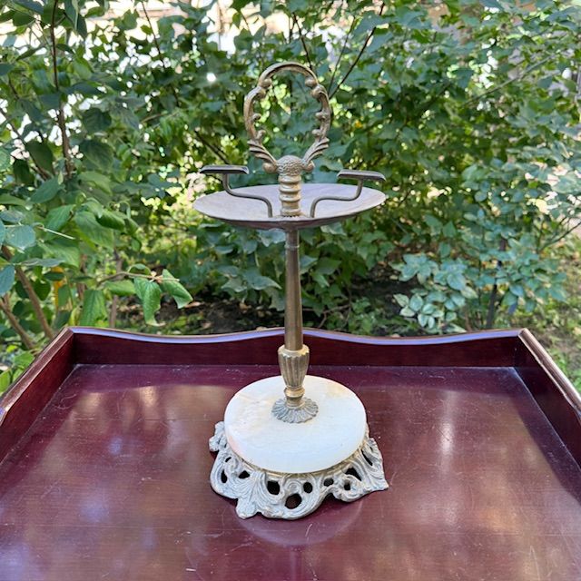 Пепельница напольная 35 см латунь мрамор