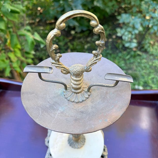 Пепельница напольная 35 см латунь мрамор