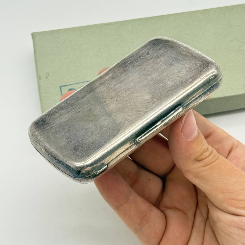 Портсигар 90х60х15 мм серебрение