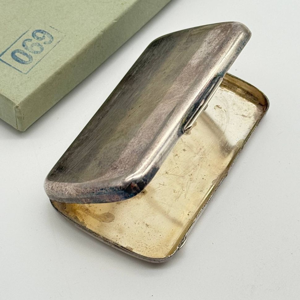 Портсигар 90х60х15 мм серебрение