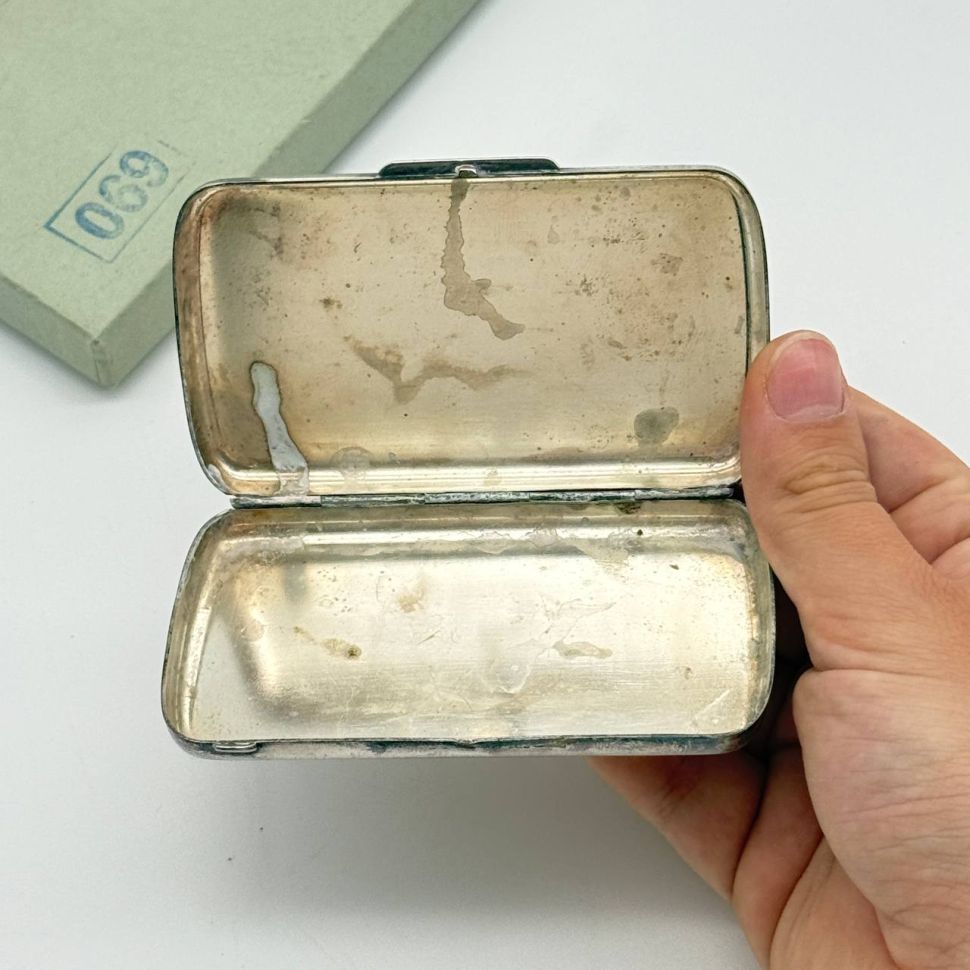 Портсигар 90х60х15 мм серебрение