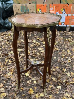 Столик старинный 78 см дерево латунь Франция 