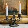 Подсвечник на две свечи Франция бронза серебрение