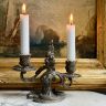 Подсвечник на две свечи Франция бронза серебрение
