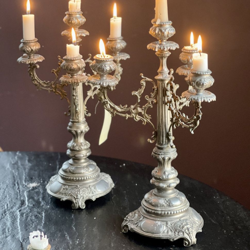 Подсвечник на 4 свечи 39 см пьютер