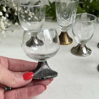 Рюмка на ножке 75 мл хрусталь мельхиор Германия    