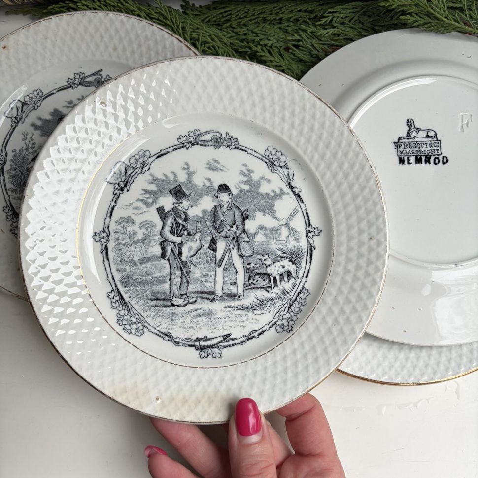 Тарелка говорящая P. Regout Maastricht 18 см Голландия 1878 г.