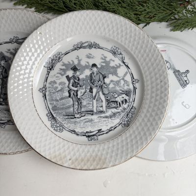 Тарелка говорящая P. Regout Maastricht 18 см Голландия 1878 г.