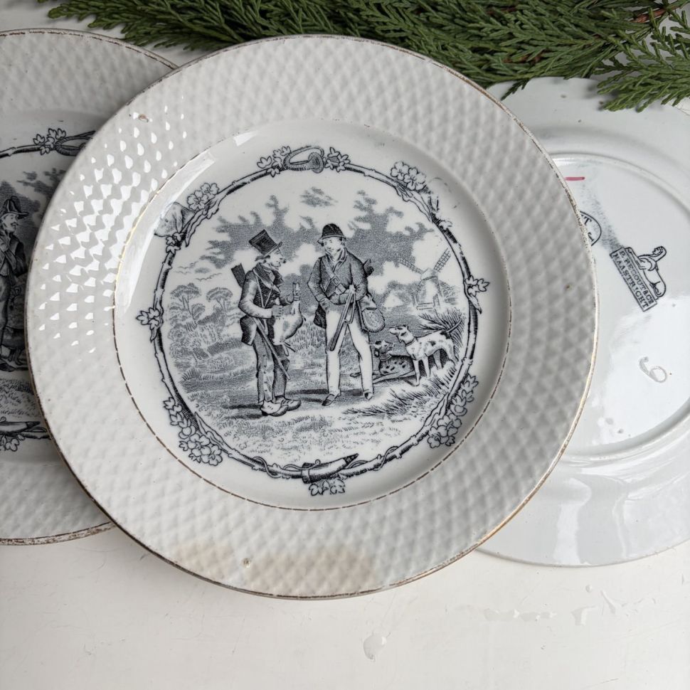 Тарелка говорящая P. Regout Maastricht 18 см Голландия 1878 г.