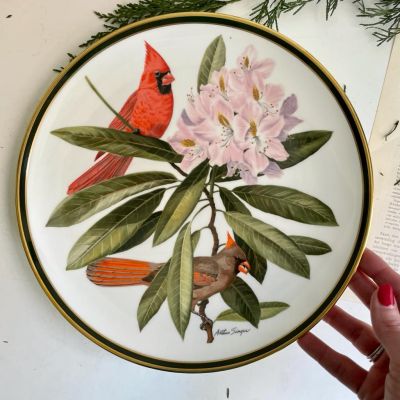 Тарелка Franklin Porcelain Wedgwood Songbirds of the World Cardinal 1977 г 28 см