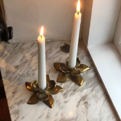 Подсвечник Цветок латунь