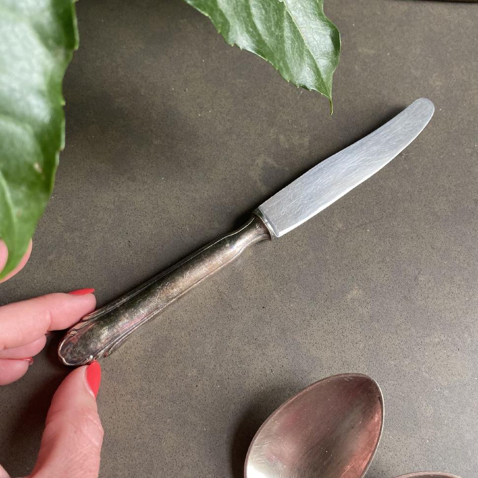 Нож столовый 22 см Rostfrei лезвие, ручка мельхиор